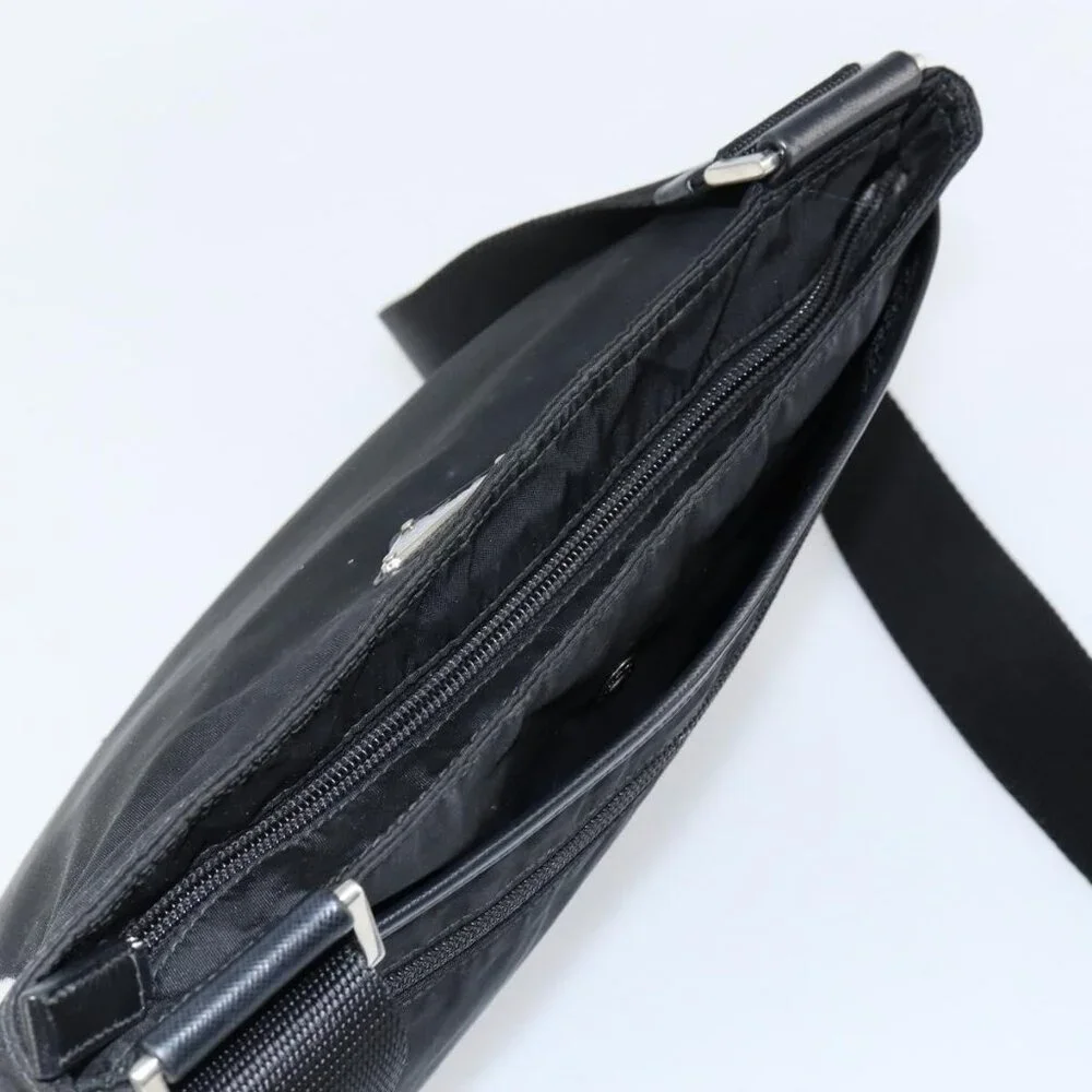 Authentic PRADA Shoulder Bag Nylon Black Silver - Picture 13 of 16